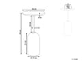 Miniatyrbillede 3 af 6: Sidebord lys akacietop sort jernben 30 x 59 x 30 cm rundt sidebord med marmormønster moderne stil