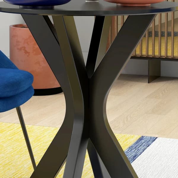 Rootz Matbord - Köksbord - Runt bord - Modern Design - Pulverlackerat stål - Svart - 78 cm x 78 cm x 75 cm
