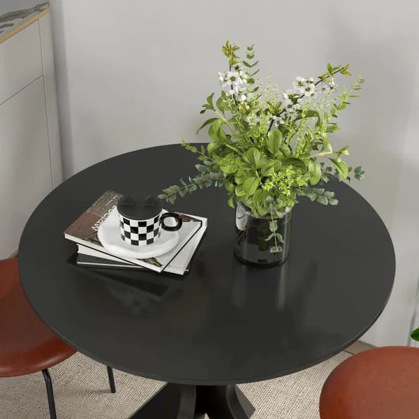 Rootz Matbord - Köksbord - Runt bord - Modern Design - Pulverlackerat stål - Svart - 78 cm x 78 cm x 75 cm