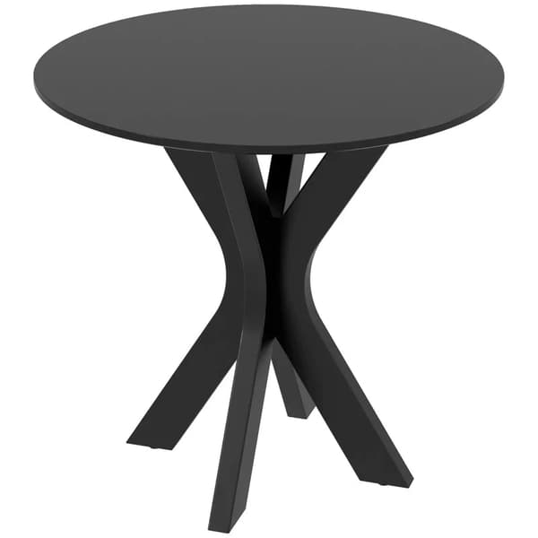 Rootz Matbord - Köksbord - Runt bord - Modern Design - Pulverlackerat stål - Svart - 78 cm x 78 cm x 75 cm