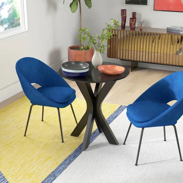 Rootz Matbord - Köksbord - Runt bord - Modern Design - Pulverlackerat stål - Svart - 78 cm x 78 cm x 75 cm