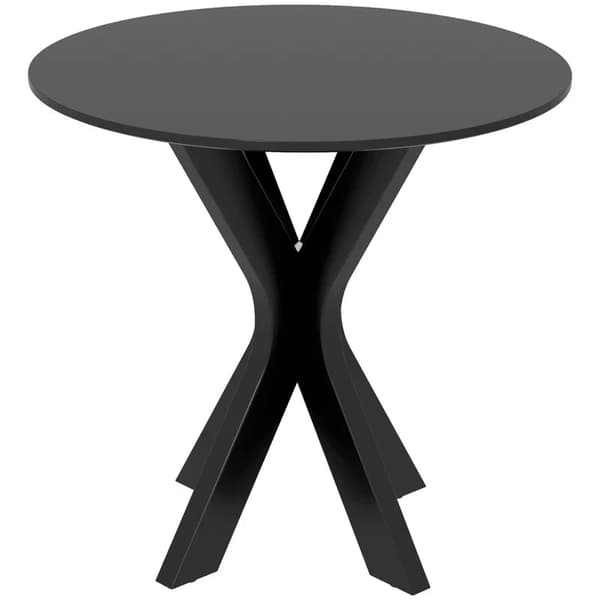 Rootz Matbord - Köksbord - Runt bord - Modern Design - Pulverlackerat stål - Svart - 78 cm x 78 cm x 75 cm