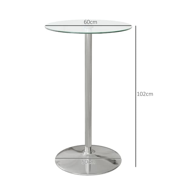 Rootz Barbord - Bord för 2 personer - Modern design - Runt bord - Pulverlackerat stål - Silver - 60 x 60 x 102 cm