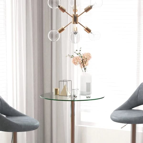 Rootz Barbord - Bord för 2 personer - Modern design - Runt bord - Pulverlackerat stål - Silver - 60 x 60 x 102 cm