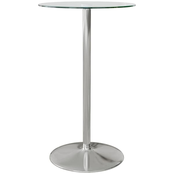 Rootz Barbord - Bord för 2 personer - Modern design - Runt bord - Pulverlackerat stål - Silver - 60 x 60 x 102 cm