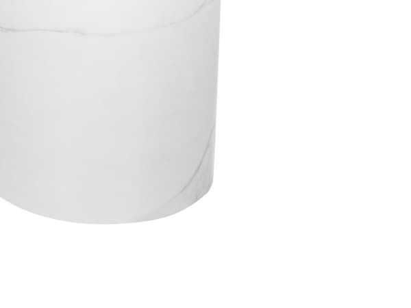 Sidebord lys akacietop hvidt jernben 30 x 59 x 30 cm rundt sidebord med marmormønster moderne stil