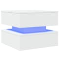 Miniatyrbild 3 av 11: vidaXL Soffbord med LED vit 50x50x40 cm