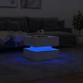 Miniatyrbild 5 av 11: vidaXL Soffbord med LED vit 50x50x40 cm