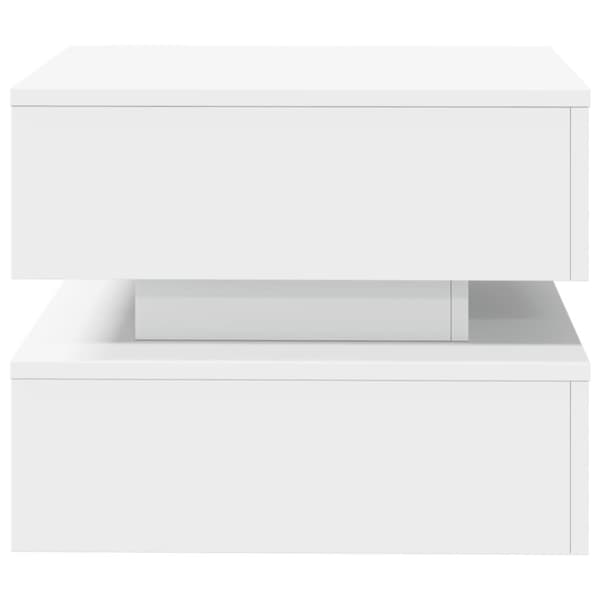 vidaXL Soffbord med LED vit 50x50x40 cm