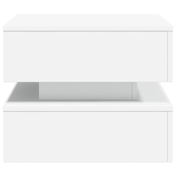 vidaXL Soffbord med LED vit 50x50x40 cm