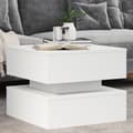 Miniatyrbild 1 av 11: vidaXL Soffbord med LED vit 50x50x40 cm