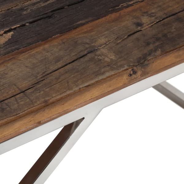 vidaXL Soffbord silver rostfritt stål och massivt sliperträ