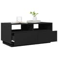 Miniatyrbillede 6 af 11: vidaXL sofabord med LED-lys 90x49x40 cm sort