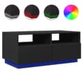 Miniatyrbillede 2 af 11: vidaXL sofabord med LED-lys 90x49x40 cm sort