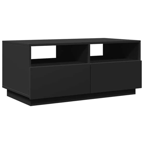 vidaXL Salongbord med LED-lys svart 90x49x40 cm