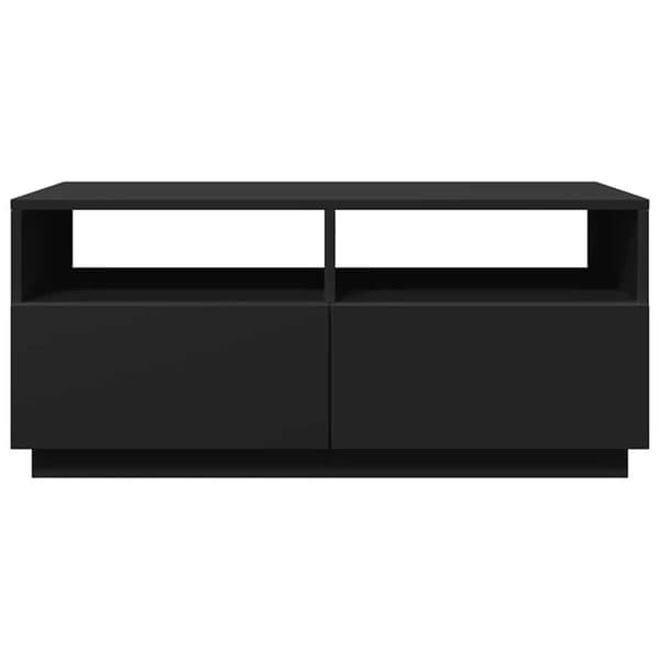 vidaXL Salongbord med LED-lys svart 90x49x40 cm