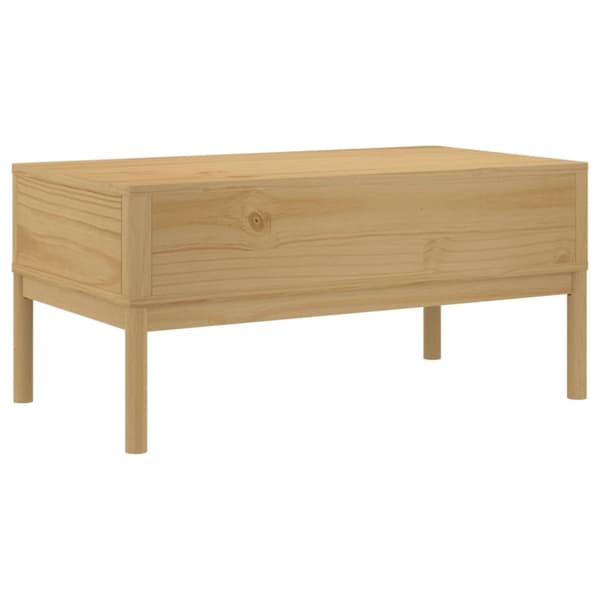 vidaXL sofabord FLORO 99x55,5x45 cm massivt fyrretræ gyldenbrun