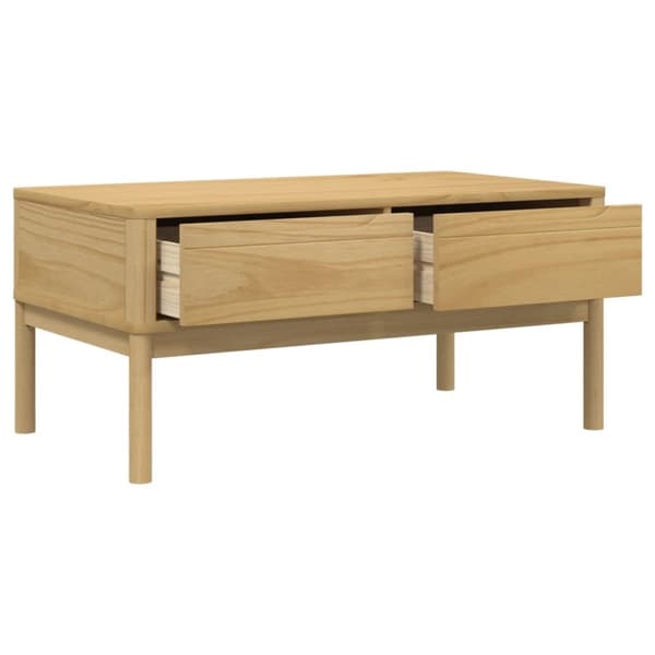 vidaXL sofabord FLORO 99x55,5x45 cm massivt fyrretræ gyldenbrun