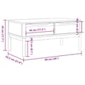 Miniatyrbillede 9 af 10: vidaXL sofabord FLORO 99x55,5x45 cm massivt fyrretræ gyldenbrun