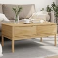 Miniatyrbillede 10 af 10: vidaXL sofabord FLORO 99x55,5x45 cm massivt fyrretræ gyldenbrun