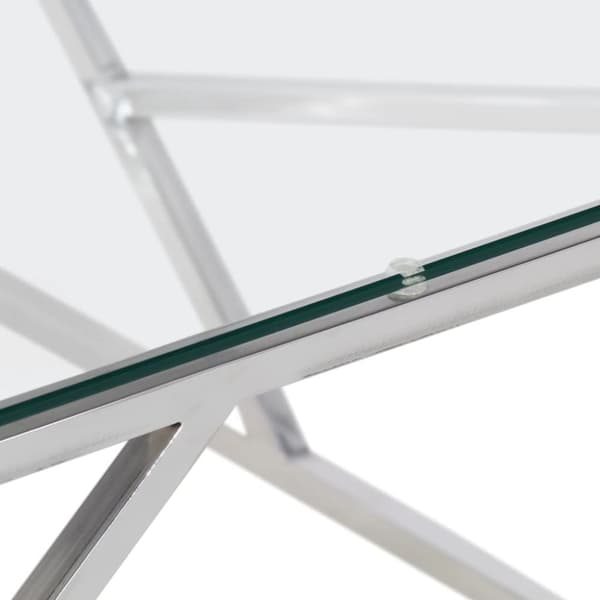 vidaXL Soffbord silver rostfritt stål och härdat glas
