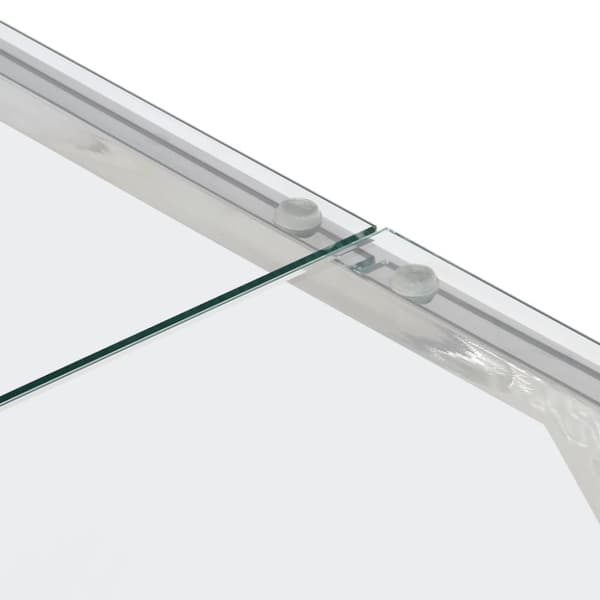 vidaXL Soffbord silver rostfritt stål och härdat glas