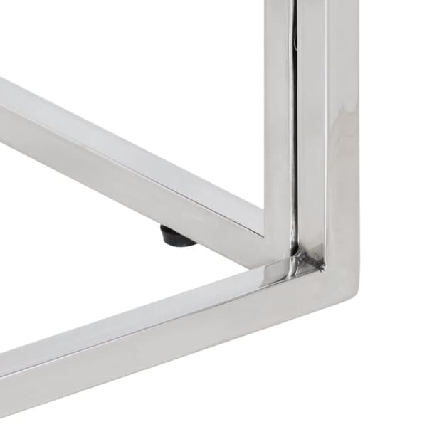 vidaXL Soffbord silver rostfritt stål och härdat glas