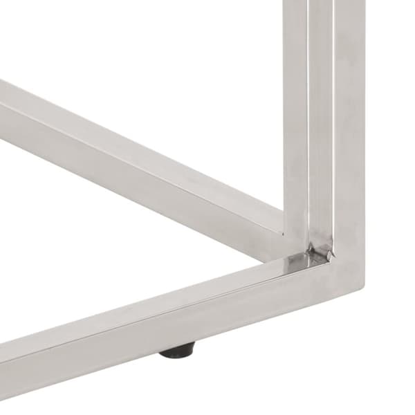 vidaXL Soffbord silver rostfritt stål och massivt sliperträ