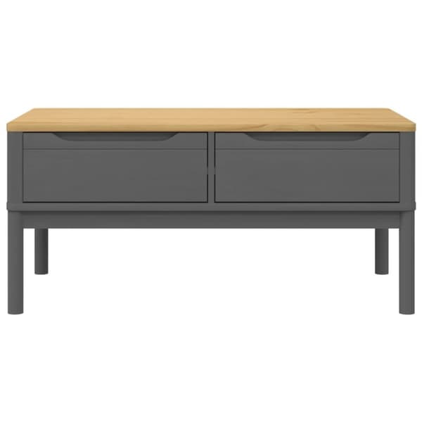 vidaXL Sohvapöytä FLORO harmaa 99x55,5x45 cm täysi mänty