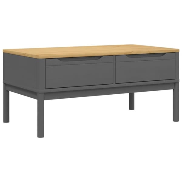 vidaXL Sohvapöytä FLORO harmaa 99x55,5x45 cm täysi mänty