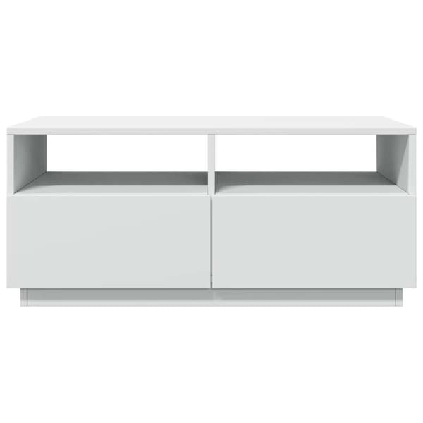 vidaXL sofabord med LED-lys 90x49x40 cm hvid