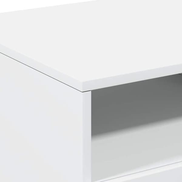 vidaXL sofabord med LED-lys 90x49x40 cm hvid