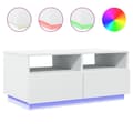 Miniatyrbillede 2 af 11: vidaXL sofabord med LED-lys 90x49x40 cm hvid