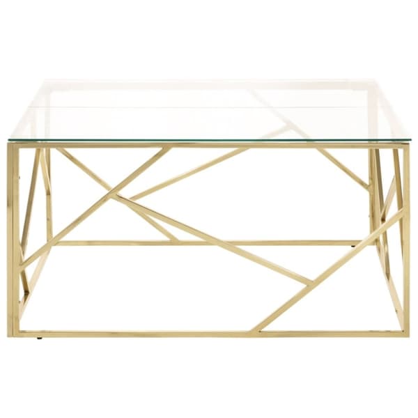 vidaXL Soffbord guld rostfritt stål och härdat glas