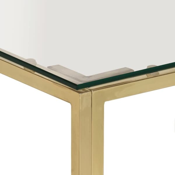vidaXL Soffbord guld rostfritt stål och härdat glas