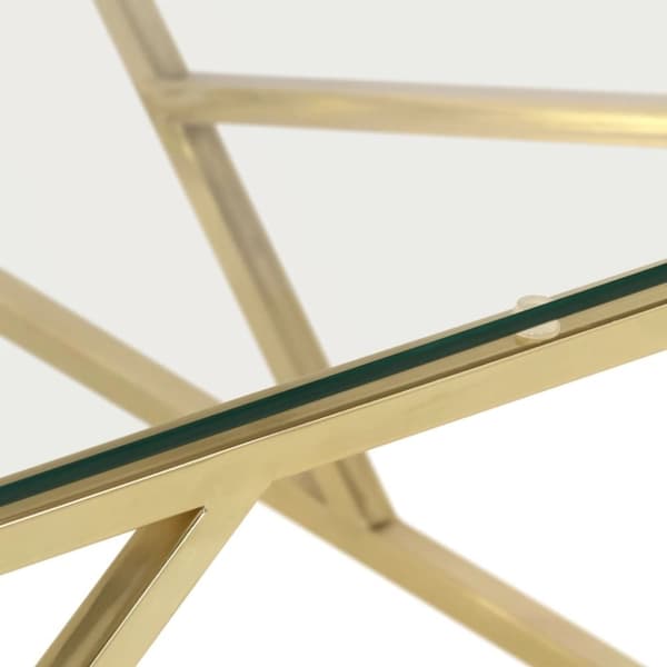 vidaXL Soffbord guld rostfritt stål och härdat glas