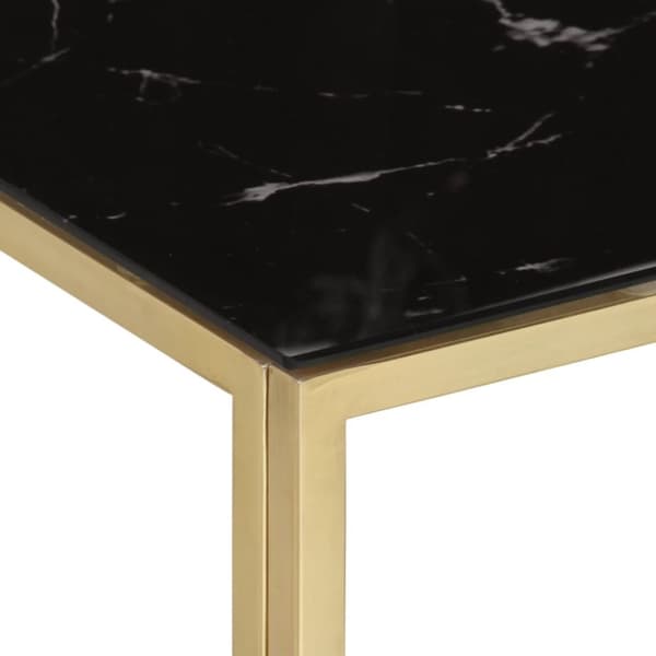 vidaXL Salongbord gull rustfritt stål og herdet glass