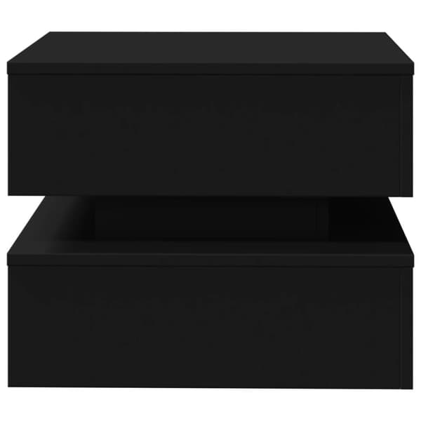 vidaXL Soffbord med LED svart 50x50x40 cm