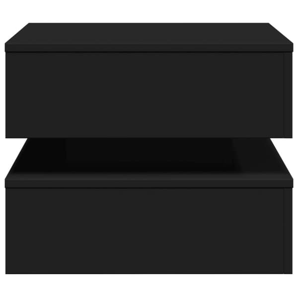 vidaXL Soffbord med LED svart 50x50x40 cm