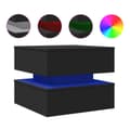 Miniatyrbillede 2 af 11: vidaXL sofabord med LED-lys 50x50x40 cm sort