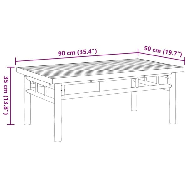 vidaXL sofabord 90x50x35 cm bambus