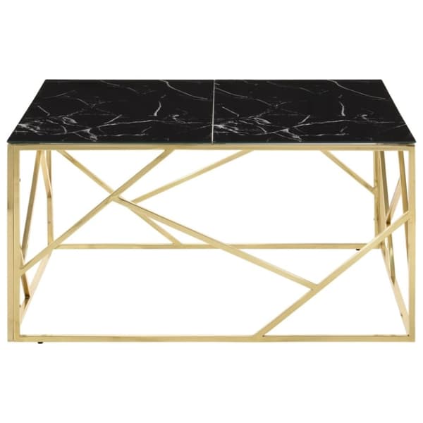 vidaXL Soffbord guld rostfritt stål och härdat glas