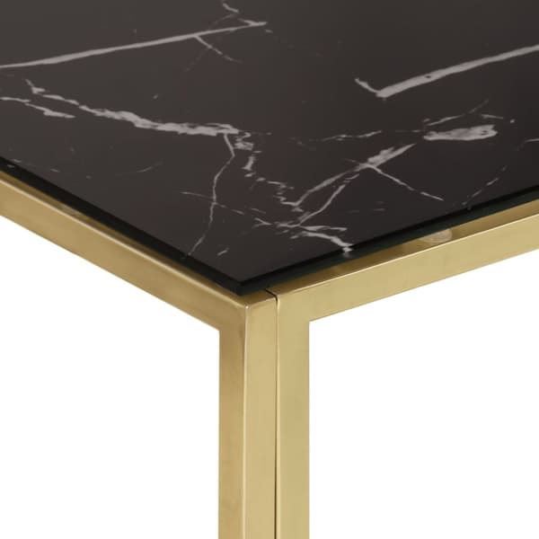 vidaXL Soffbord guld rostfritt stål och härdat glas