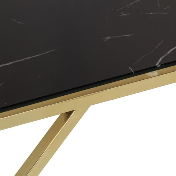 vidaXL Soffbord guld rostfritt stål och härdat glas