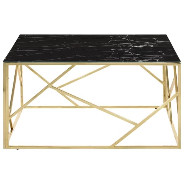 vidaXL Soffbord guld rostfritt stål och härdat glas