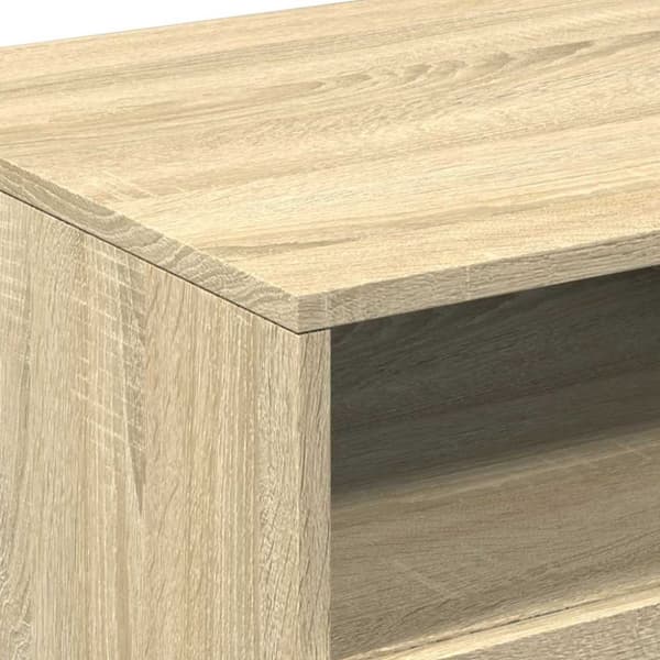 vidaXL Sohvapöytä LED-valoilla Sonoma-tammi 90x49x40 cm