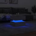 Miniatyrbillede 5 af 11: vidaXL sofabord med LED-lys 50x50x40 cm grå sonoma-eg