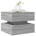 Miniatyrbillede 6 af 11: vidaXL sofabord med LED-lys 50x50x40 cm grå sonoma-eg