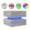 Miniatyrbillede 2 af 11: vidaXL sofabord med LED-lys 50x50x40 cm grå sonoma-eg