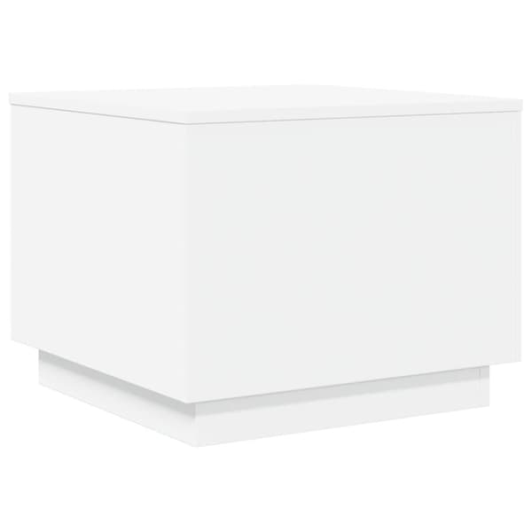 vidaXL Soffbord med LED vit 50x50x40 cm
